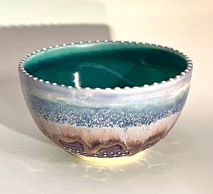 Handmade Iris Sparkle Soup Bowl