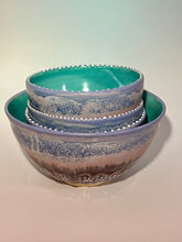 Load image into Gallery viewer, Handmade Iris Sparkle Pottery Soup Bowl