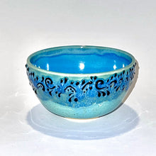 Load image into Gallery viewer, Aquamarine Slip Trailed Bowl
