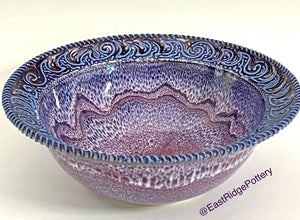 Handmade Mulberry Wave Pottery Serving Bowl