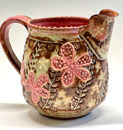 Handmade Pink Flower Power Pitcher