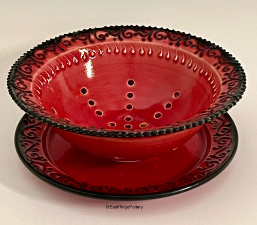 Handmade Ruby Berry Bowl