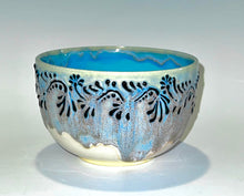 Load image into Gallery viewer, Blue Slip Trailed Bowl