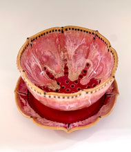Load image into Gallery viewer, Handmade Crimson Berry Bowl with Plate