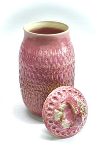 Handmade Rhubarb Pottery Jar