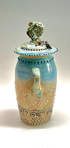 Handmade Pottery Butterfly Jar