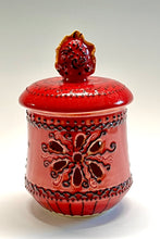 Load image into Gallery viewer, Handmade Pottery Garlic Keeper in Ruby