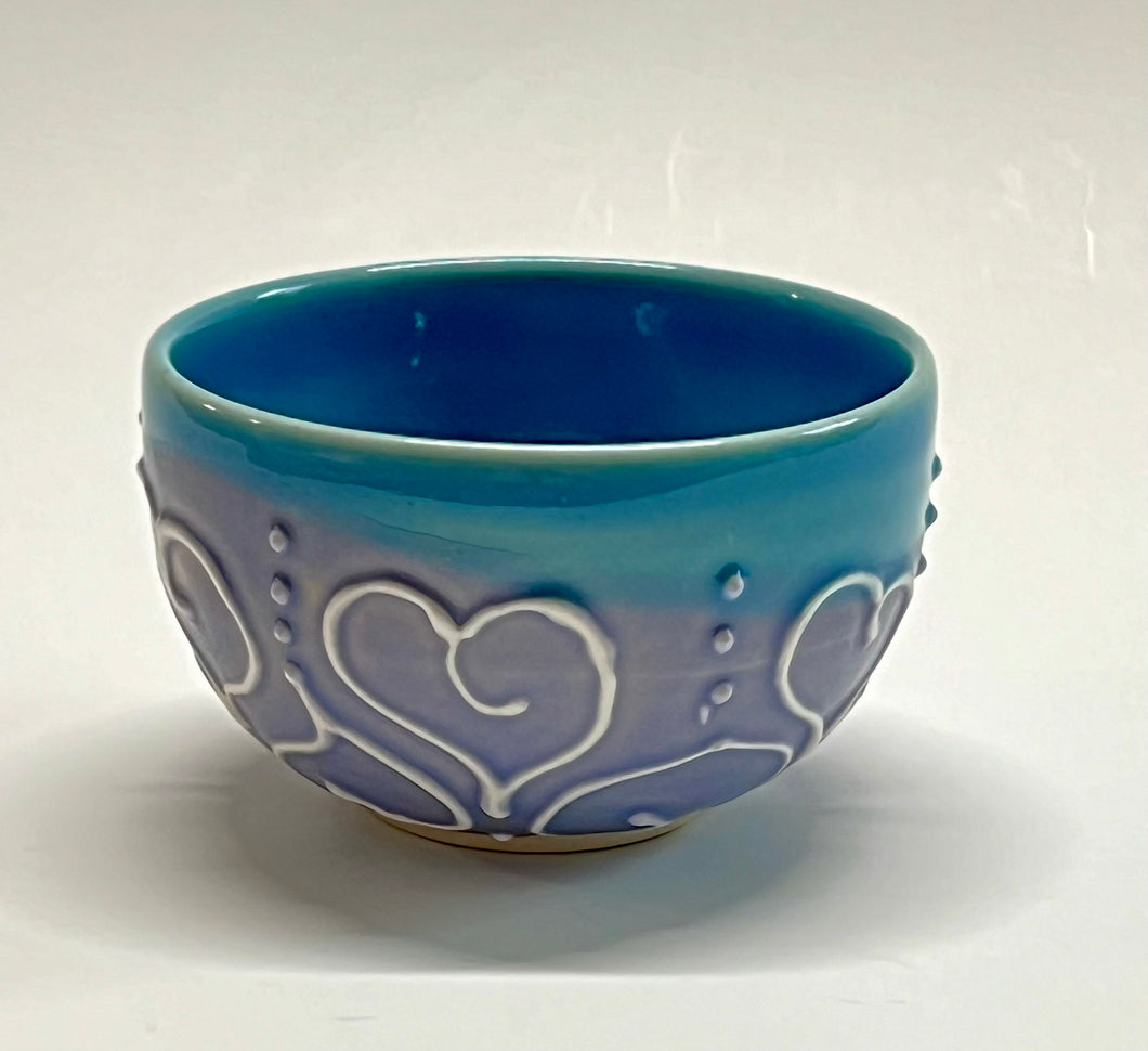 Handmade Purple Hearts Snack Bowl