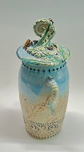 Handmade Pottery Butterfly Jar