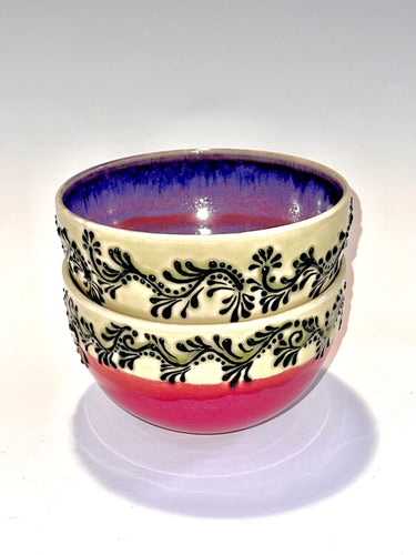 Ruby Slip Trailed Bowl