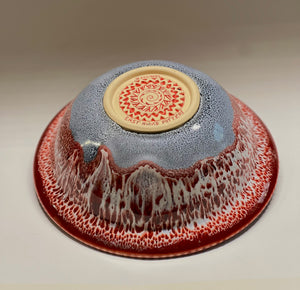 Handmade Red Oil Spot Serving Bowl