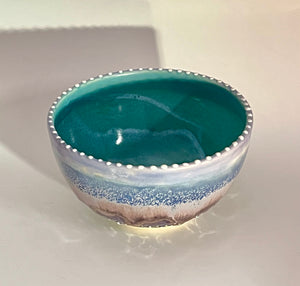 Handmade Iris Sparkle Soup Bowl