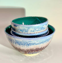 Load image into Gallery viewer, Handmade Iris Sparkle Pottery Soup Bowl