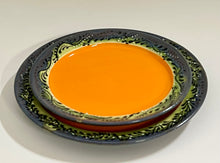 Load image into Gallery viewer, Handmade Happy Orange Pottery Dinner Plate