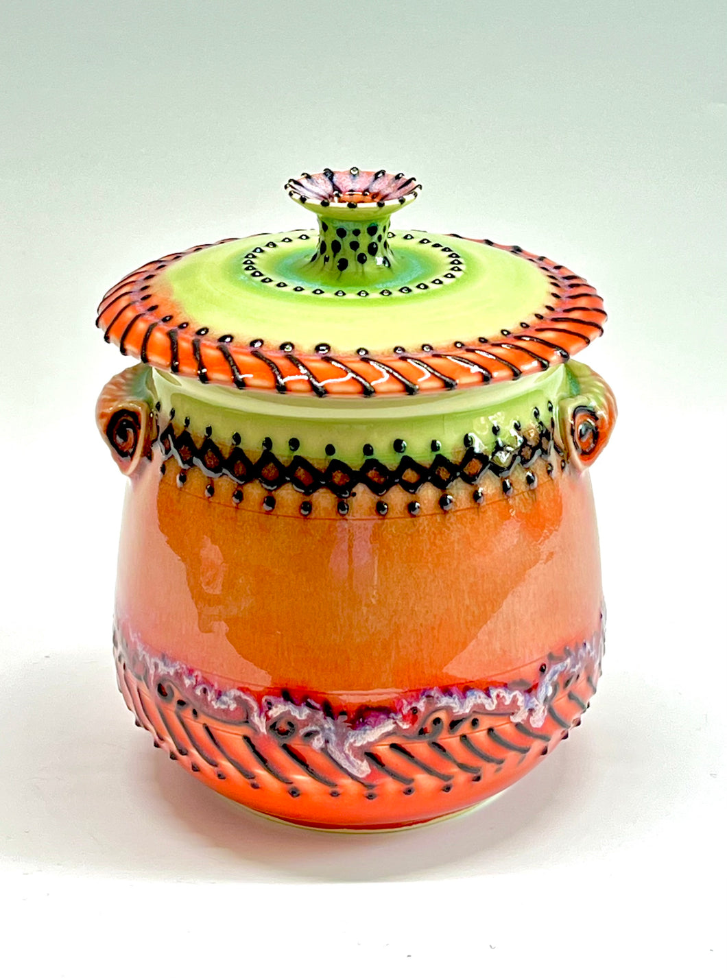 Handmade Pottery Sunrise Jar