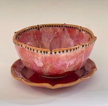 Load image into Gallery viewer, Handmade Crimson Berry Bowl with Plate