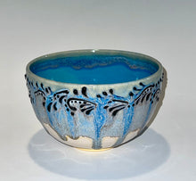 Load image into Gallery viewer, Blue Slip Trailed Bowl