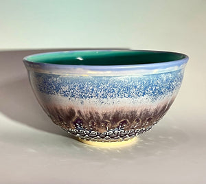 Handmade Iris Sparkle Serving Bowl