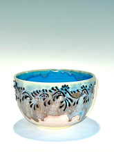 Load image into Gallery viewer, Blue Slip Trailed Bowl