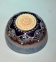 Load image into Gallery viewer, Handmade Iris Sparkle Pottery Soup Bowl