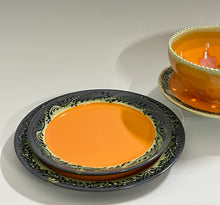 Load image into Gallery viewer, Handmade Happy Orange Pottery Dinner Plate