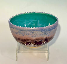 Load image into Gallery viewer, Handmade Iris Sparkle Pottery Soup Bowl