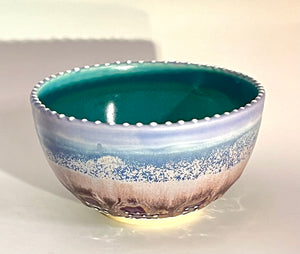 Handmade Iris Sparkle Soup Bowl