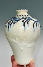 Load image into Gallery viewer, Handmade Satin White Crystalline Vase