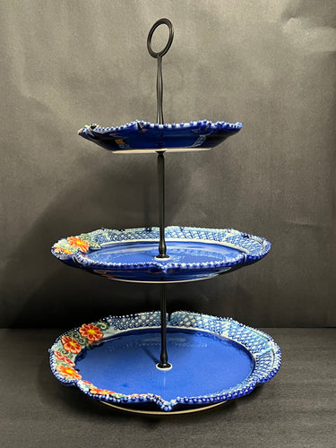 Handmade Pottery Tiered Plates