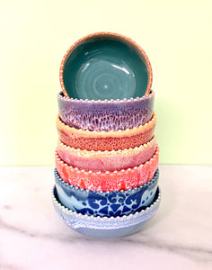 Handmade Pottery Sky Blue Prep Bowl