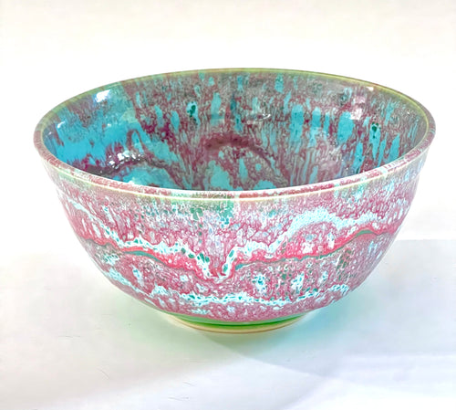 Handmade Marbled Pottery Soup Bowl