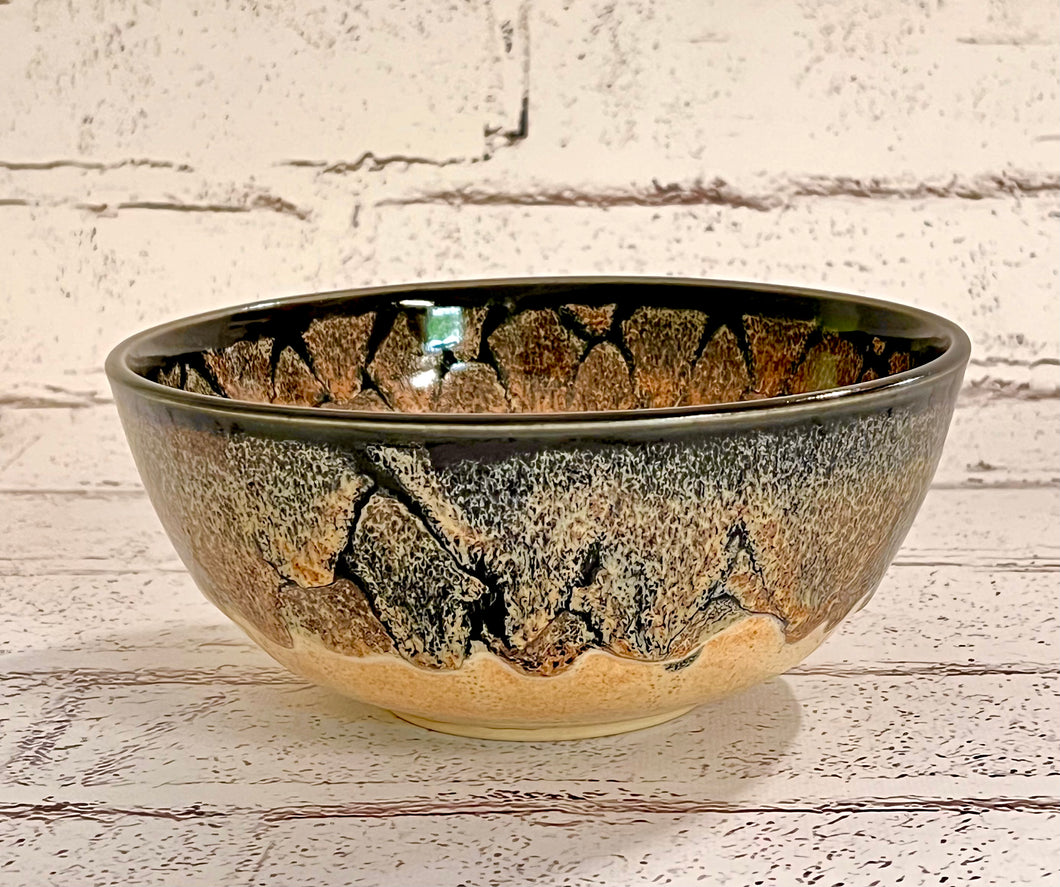 Handmade Pottery Shino Dinner Bowl