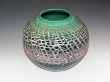 Load image into Gallery viewer, Studio Pottery. Pottery Vase With Original Sodium Silicate Surface Design. High Fired In An Electric Kiln. Handcrafted Home Decor.